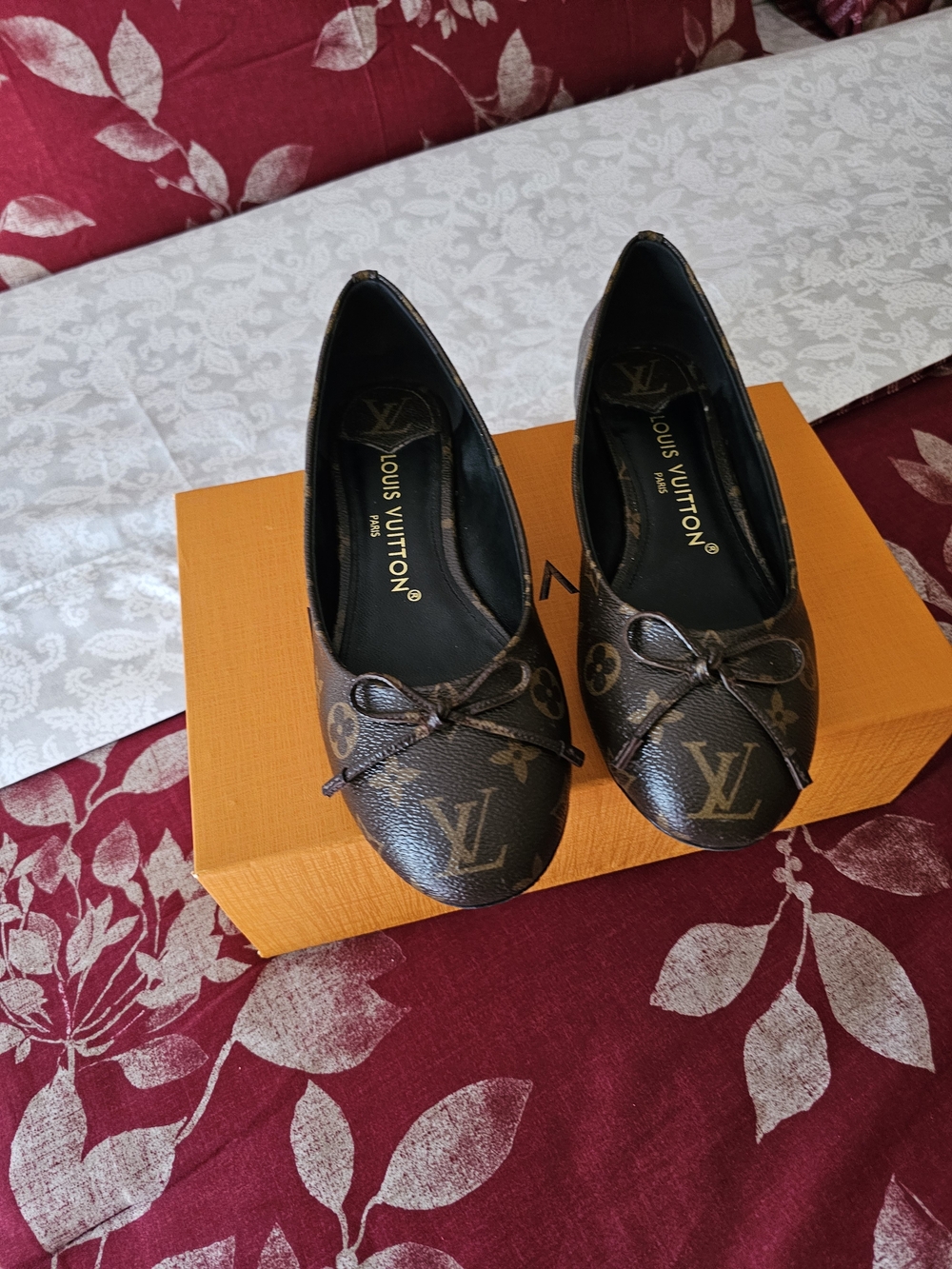 Louis Vuitton Monogram Canvas Ballet Flats in Brown